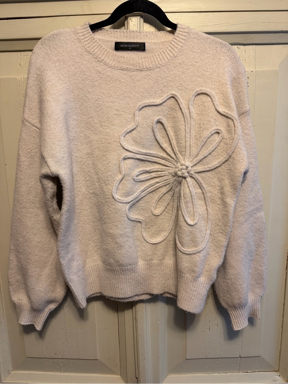 Women's Cream Floral knit Sweater